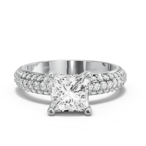 Image for Princess Surprise diamond Ring with Triple Row Pave band