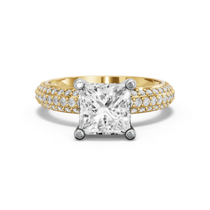 Image for Princess Surprise diamond Ring with Triple Row Pave band