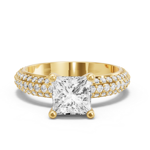 Image for Princess Surprise diamond Ring with Triple Row Pave band