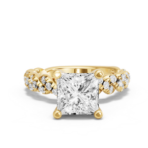 Image for Princess Surprise diamond Ring with Twist Pave band