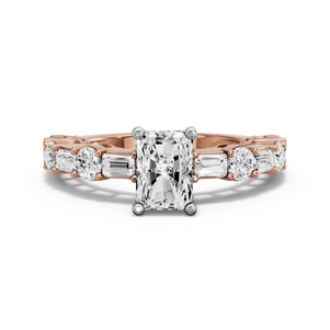 Image for Radiant Surprise diamond Ring with Alternating Baguette band