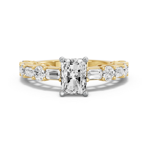 Image for Radiant Surprise diamond Ring with Alternating Baguette band