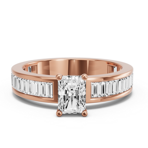 Image for Radiant Surprise diamond Ring with Baguette Channel band