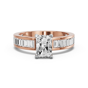 Image for Radiant Surprise diamond Ring with Baguette Channel band