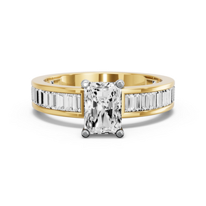 Image for Radiant Surprise diamond Ring with Baguette Channel band