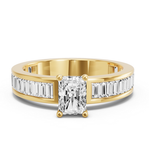 Image for Radiant Surprise diamond Ring with Baguette Channel band