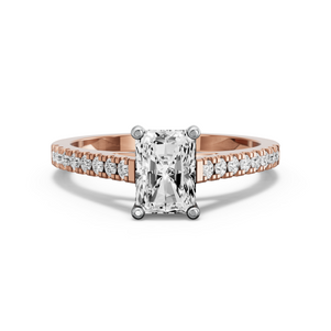 Image for Radiant Surprise diamond Ring with Cathedral Pave band