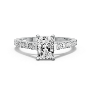 Image for Radiant Surprise diamond Ring with Cathedral Pave band in 950 Platinum