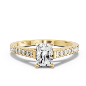 Image for Radiant Surprise diamond Ring with Cathedral Pave band