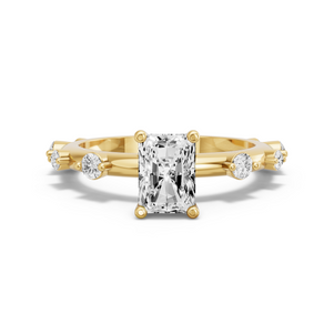 Image for Radiant Surprise diamond Ring with Floating Station band in 18K White Gold