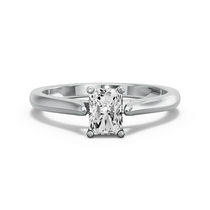 Image for Radiant Surprise diamond Ring with Knife Edge Cathedral band in 10K Two Tone Rose Gold