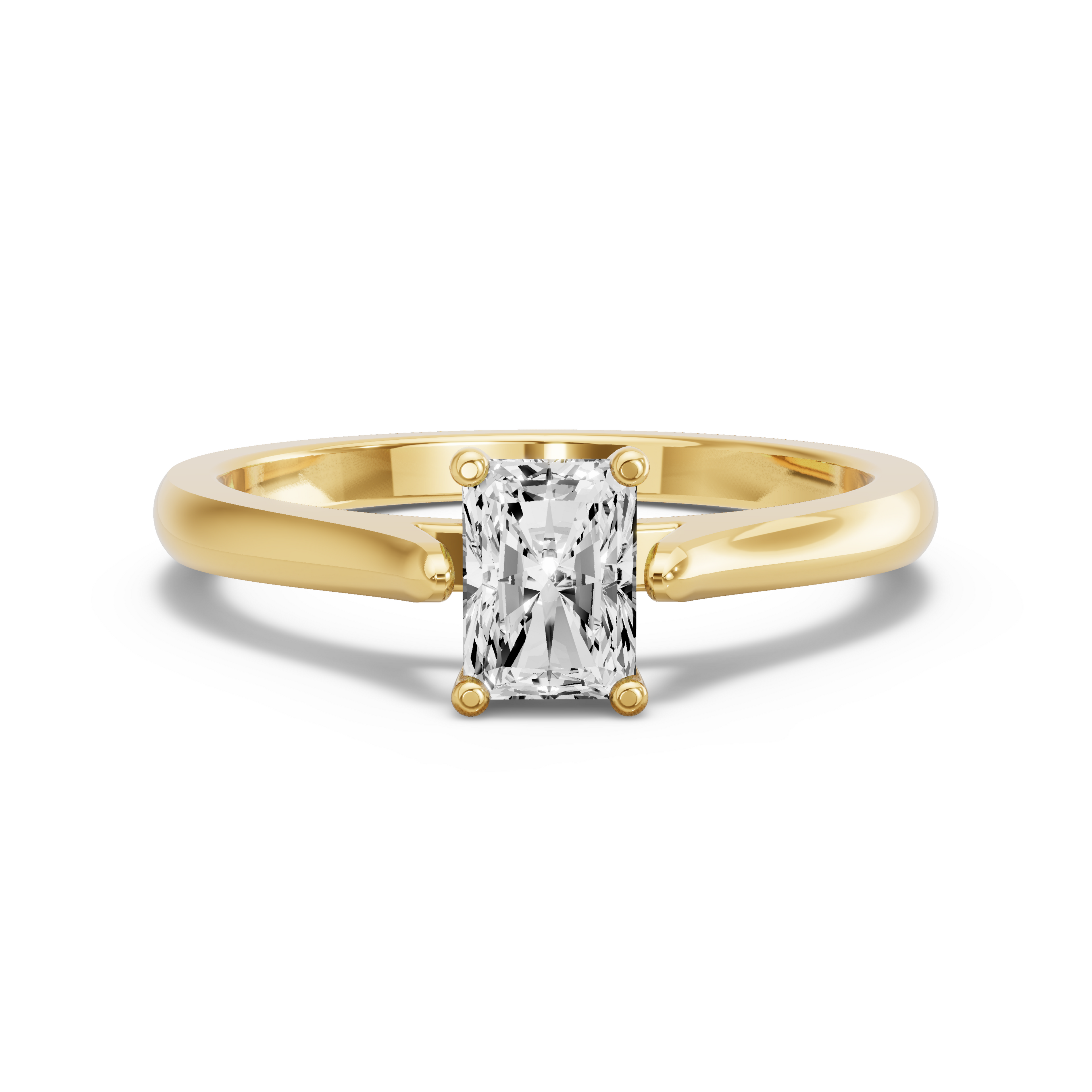 Image for Radiant Surprise diamond Ring with Knife Edge Cathedral band in 18K White Gold