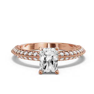 Image for Radiant Surprise diamond Ring with Knife Edge Pave band