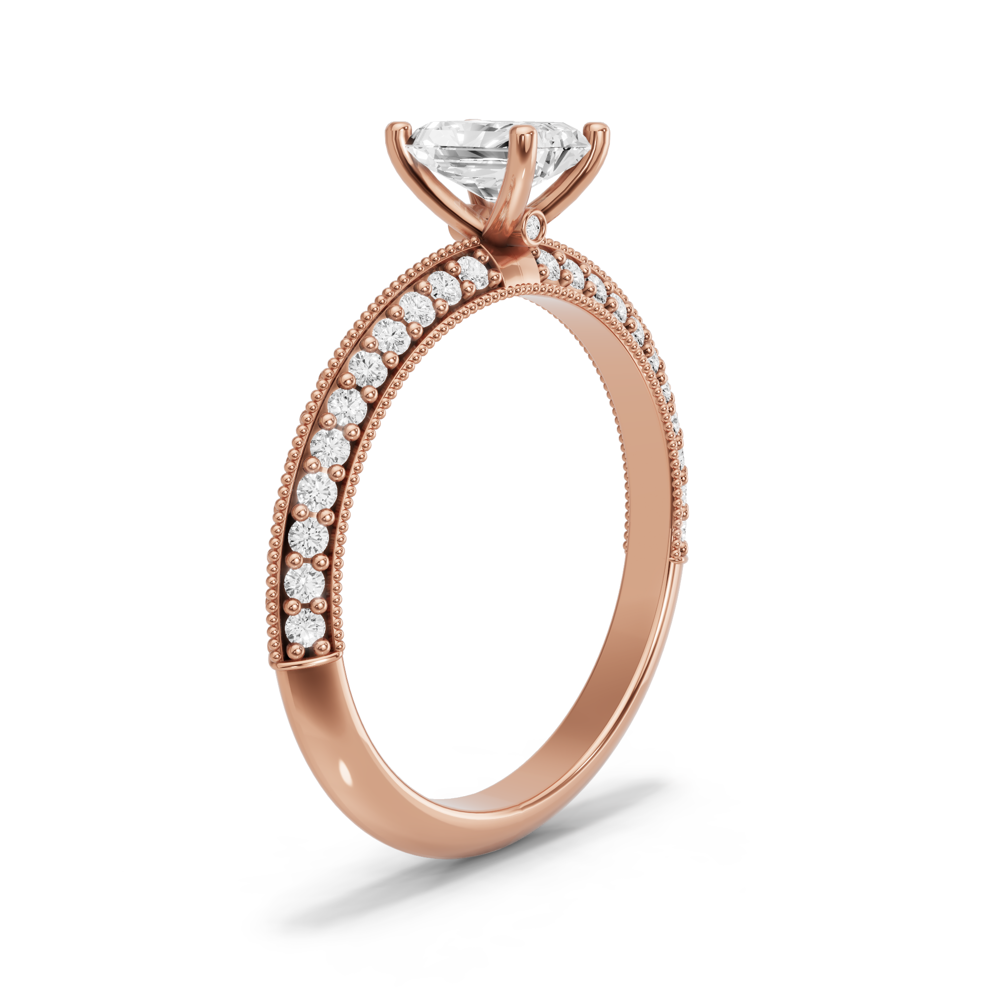 Image for Radiant Surprise diamond Ring with Knife Edge Pave band