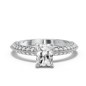 Image for Radiant Surprise diamond Ring with Knife Edge Pave band