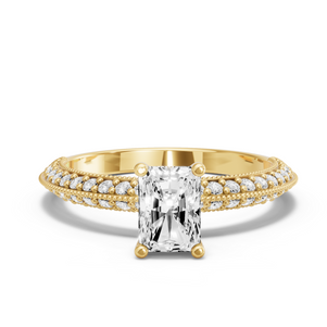 Image for Radiant Surprise diamond Ring with Knife Edge Pave band