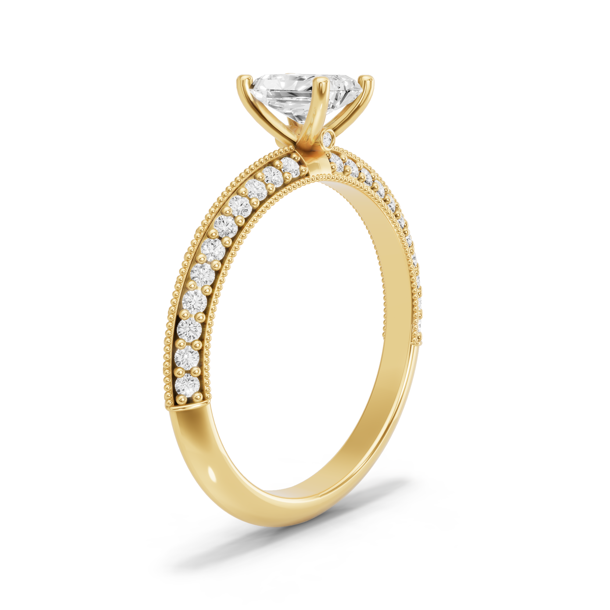 Image for Radiant Surprise diamond Ring with Knife Edge Pave band