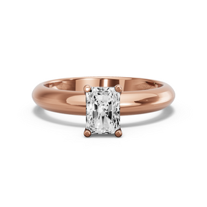 Image for Radiant Surprise diamond Ring with Knife Edge Solitaire band in 14K Yellow Gold