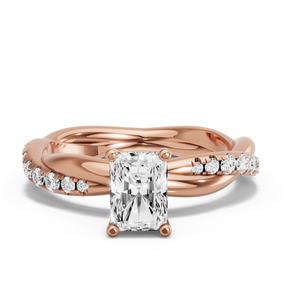 Image for Radiant Surprise diamond Ring with Rope Pave band