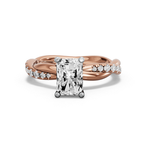 Image for Radiant Surprise diamond Ring with Rope Pave band