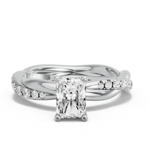 Image for Radiant Surprise diamond Ring with Rope Pave band