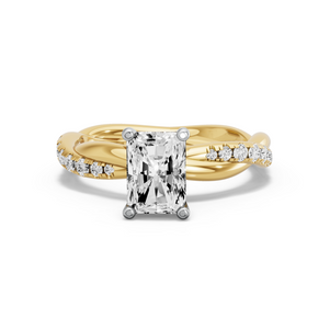 Image for Radiant Surprise diamond Ring with Rope Pave band