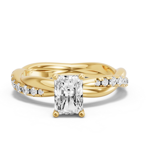 Image for Radiant Surprise diamond Ring with Rope Pave band