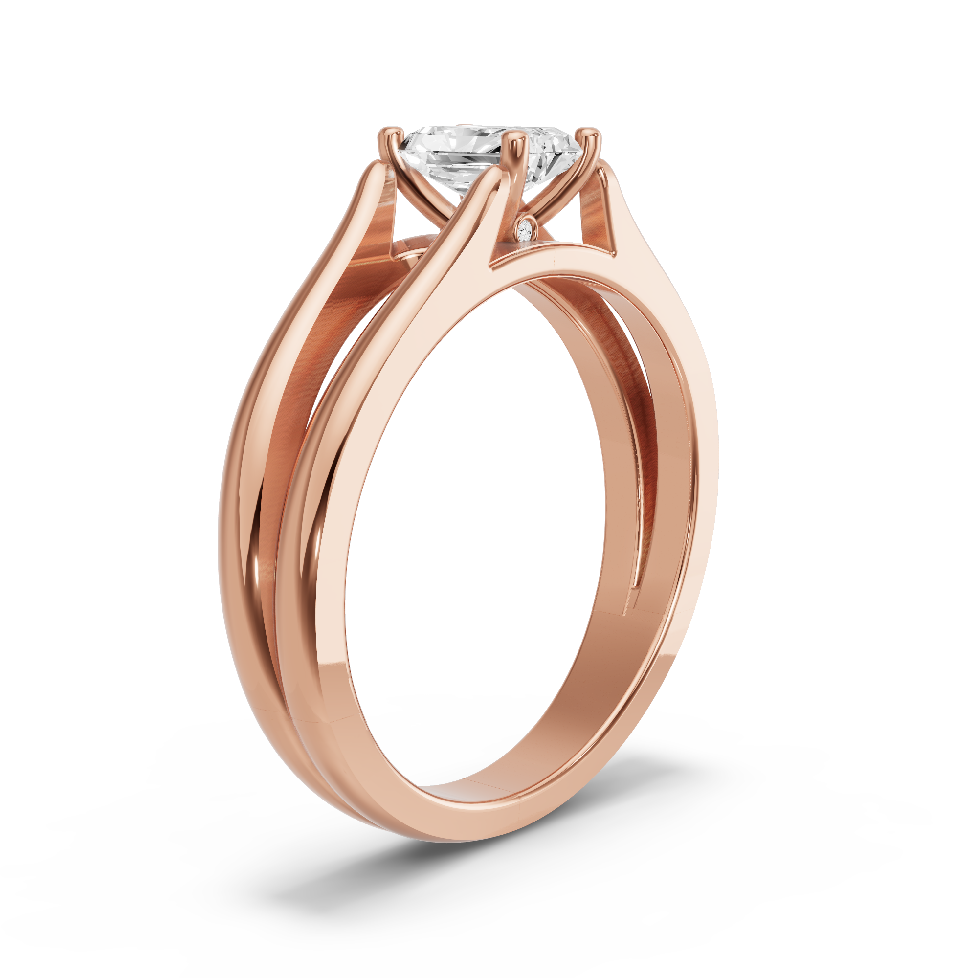 Image for Radiant Surprise diamond Ring with Split Ring Solitaire band