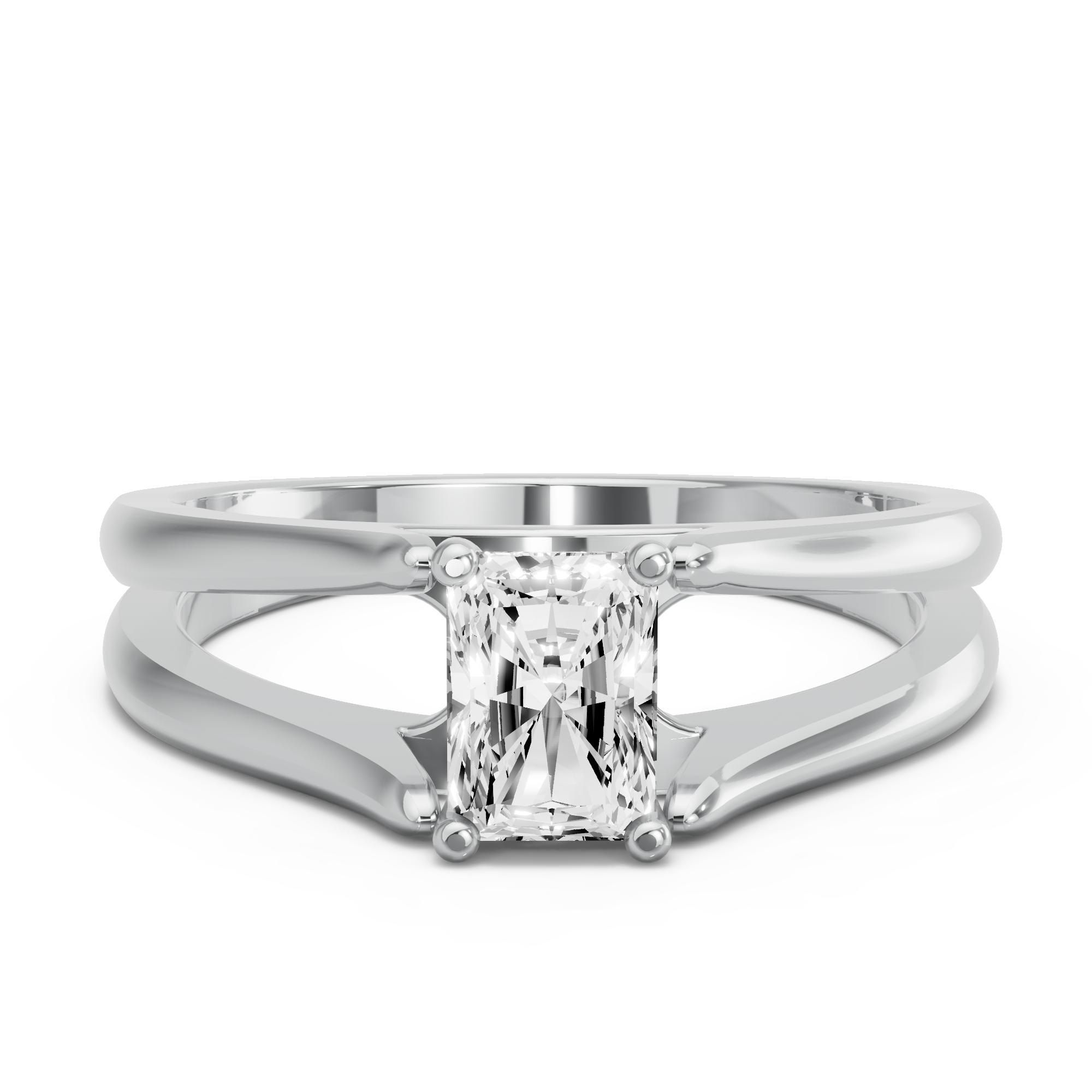 Image for Radiant Surprise diamond Ring with Split Ring Solitaire band