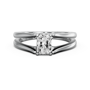 Image for Radiant Surprise diamond Ring with Split Ring Solitaire band in 18K Two Tone Rose Gold