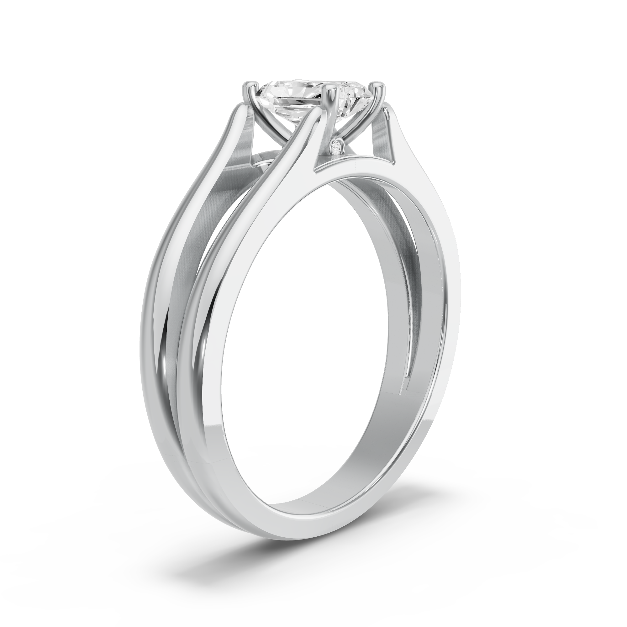 Image for Radiant Surprise diamond Ring with Split Ring Solitaire band