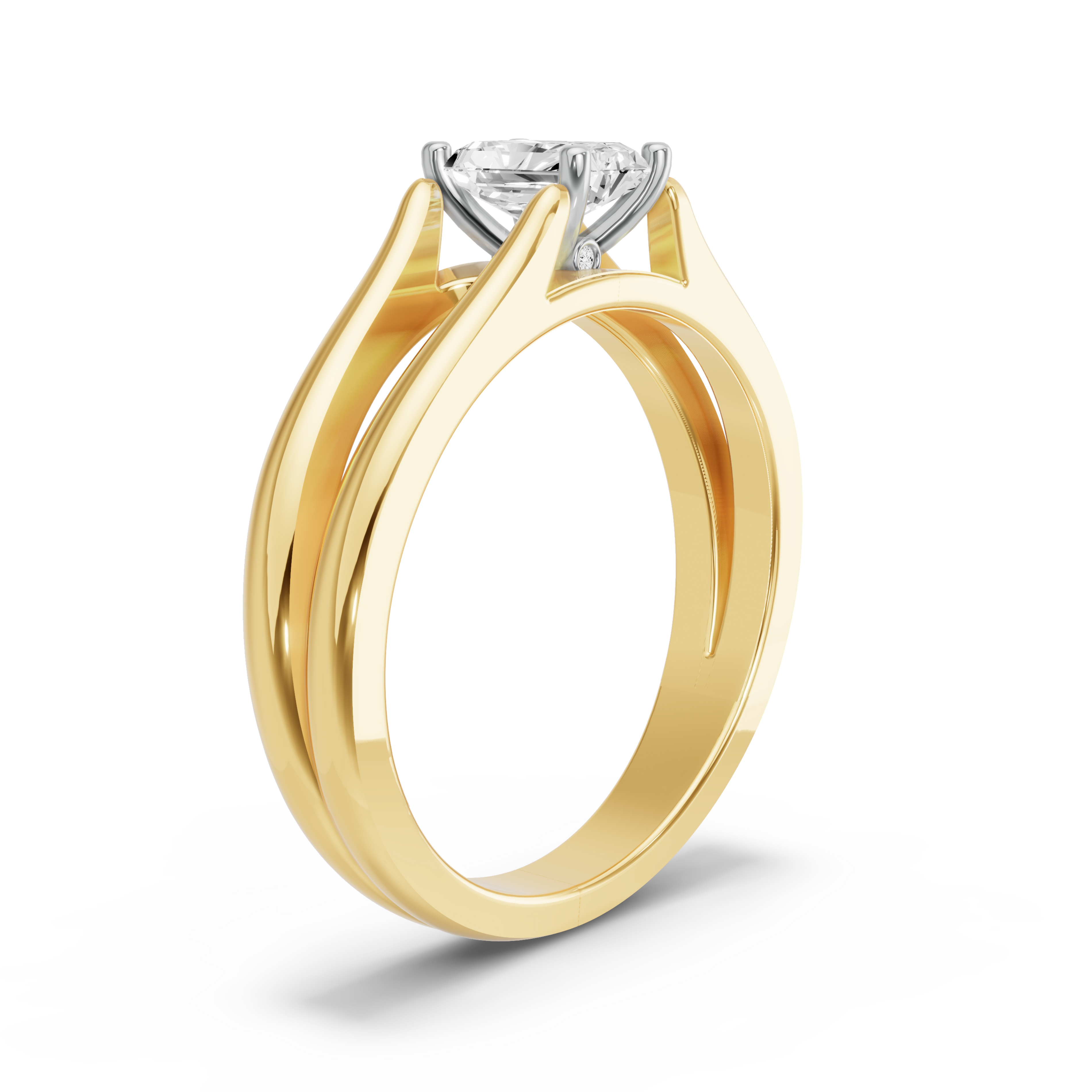 Image for Radiant Surprise diamond Ring with Split Ring Solitaire band