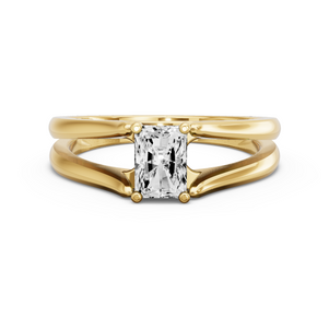 Image for Radiant Surprise diamond Ring with Split Ring Solitaire band in 18K Yellow Gold
