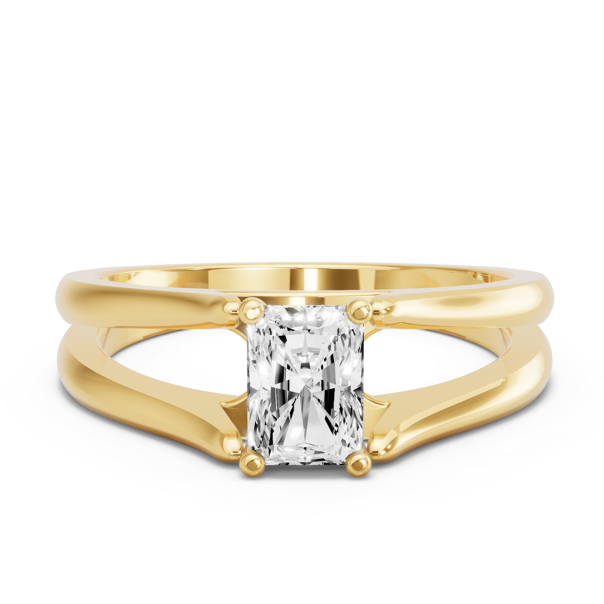 Image for Radiant Surprise diamond Ring with Split Ring Solitaire band