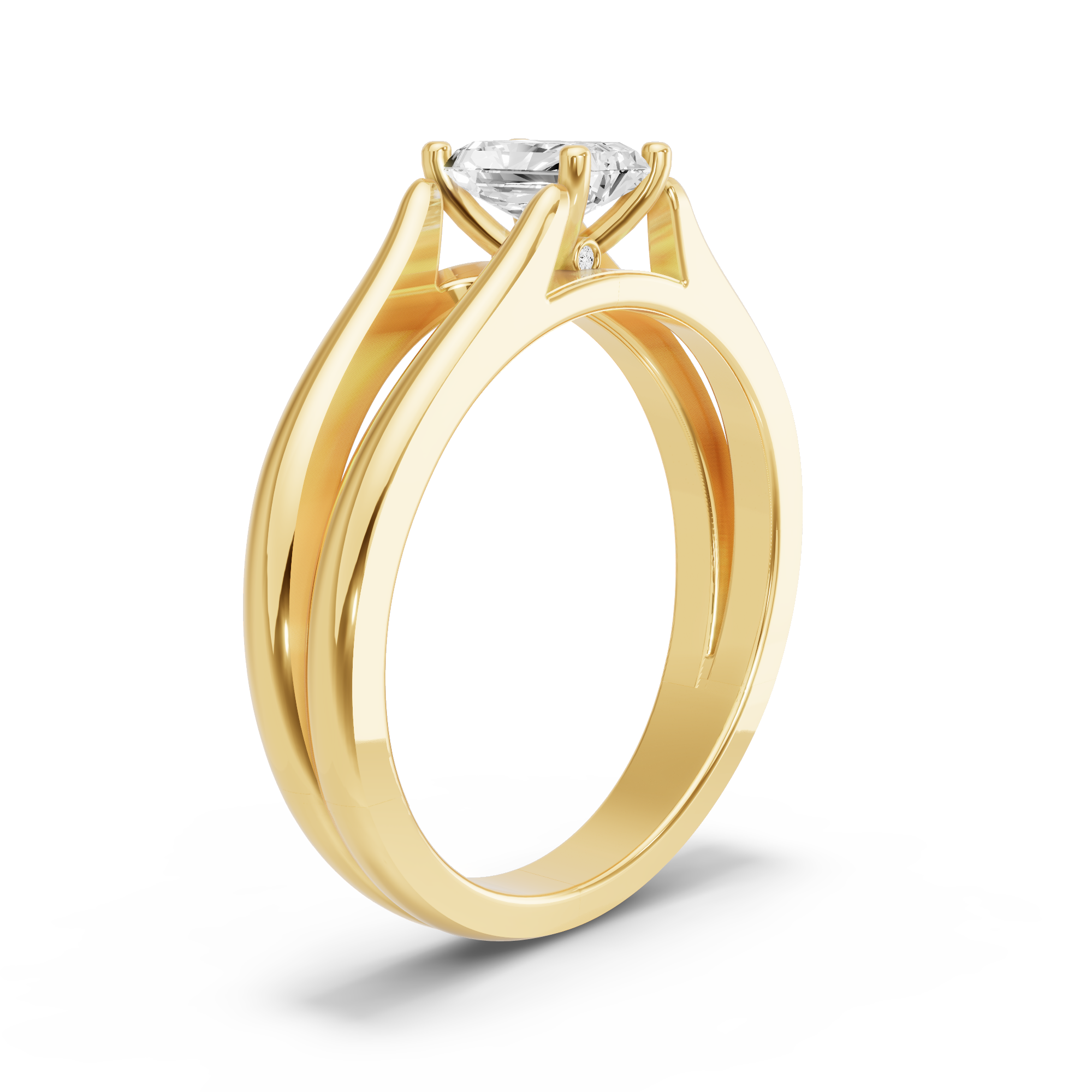 Image for Radiant Surprise diamond Ring with Split Ring Solitaire band