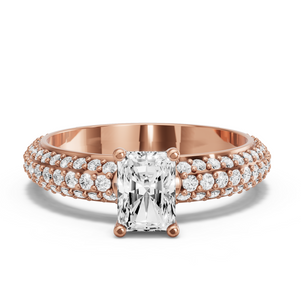Image for Radiant Surprise diamond Ring with Triple Row Pave band