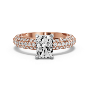 Image for Radiant Surprise diamond Ring with Triple Row Pave band