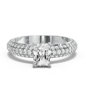 Image for Radiant Surprise diamond Ring with Triple Row Pave band