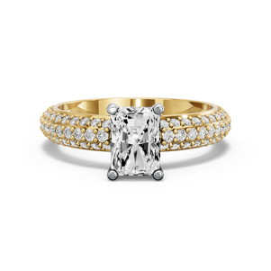 Image for Radiant Surprise diamond Ring with Triple Row Pave band