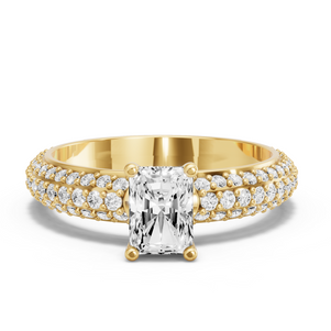 Image for Radiant Surprise diamond Ring with Triple Row Pave band