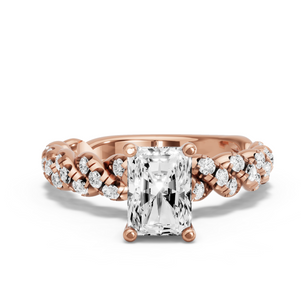 Image for Radiant Surprise diamond Ring with Twist Pave band