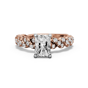 Image for Radiant Surprise diamond Ring with Twist Pave band