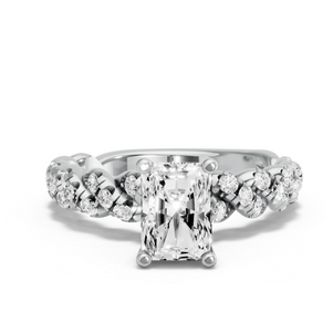 Image for Radiant Surprise diamond Ring with Twist Pave band