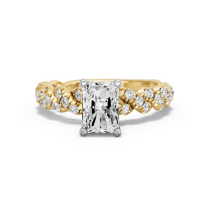 Image for Radiant Surprise diamond Ring with Twist Pave band