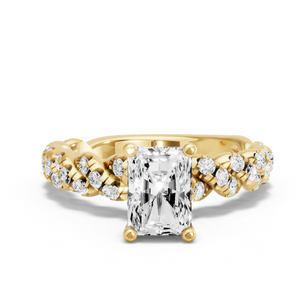 Image for Radiant Surprise diamond Ring with Twist Pave band