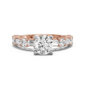 Image for Round Surprise diamond Ring with Alternating Baguette band