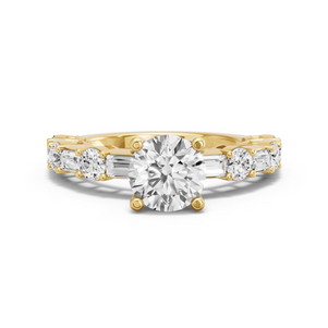 Image for Round Surprise diamond Ring with Alternating Baguette band