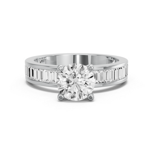 Image for Round Surprise diamond Ring with Baguette Channel band