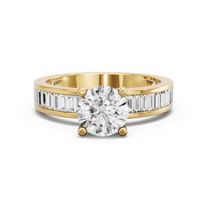 Image for Round Surprise diamond Ring with Baguette Channel band