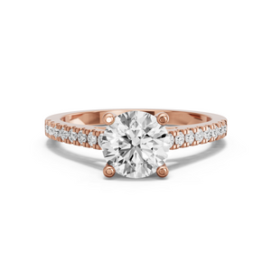 Image for Round Surprise diamond Ring with Cathedral Pave band